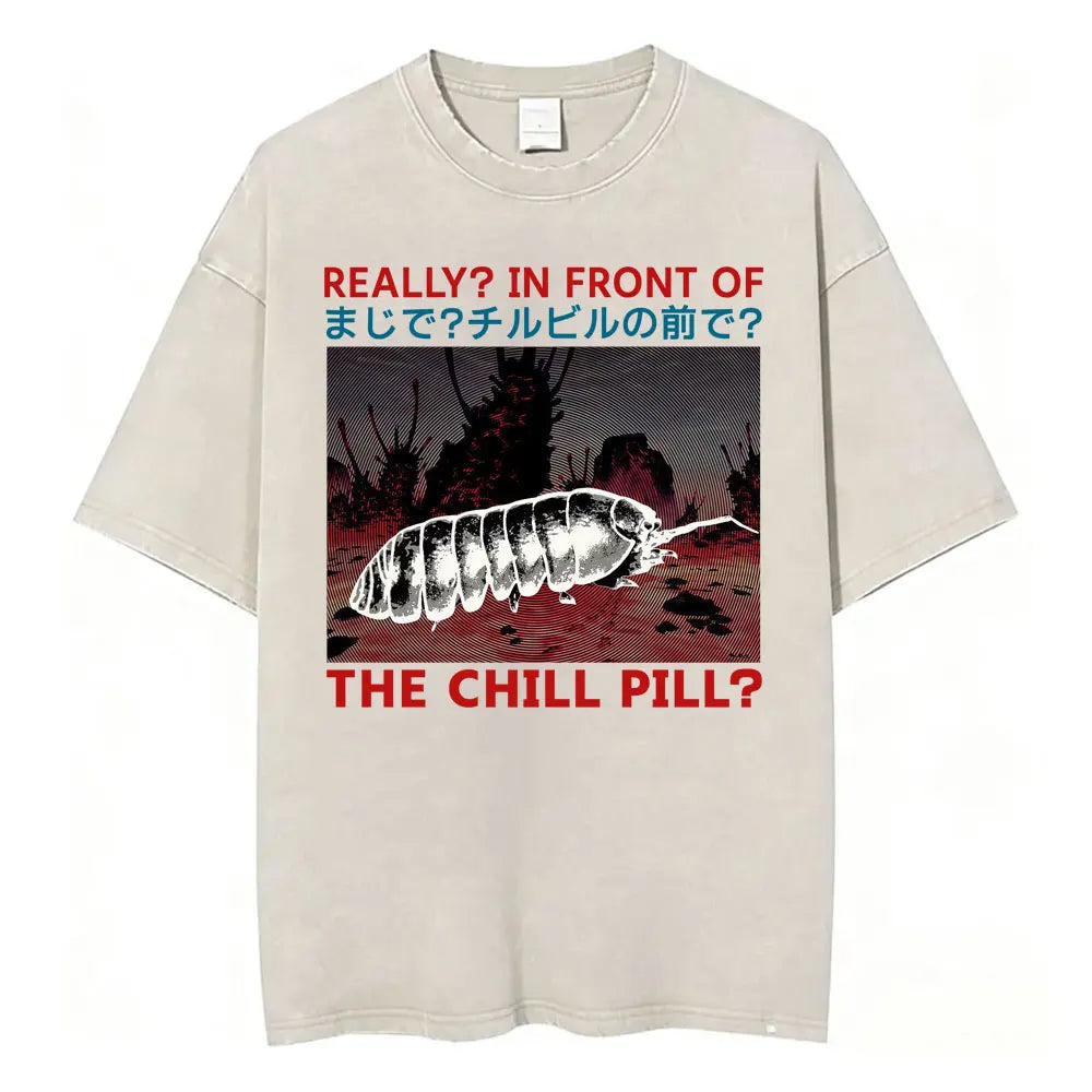 Unisex Japanese Fish Meme T-Shirt – Vintage Washed Oversized Tee | Harajuku Streetwear Graphic Top