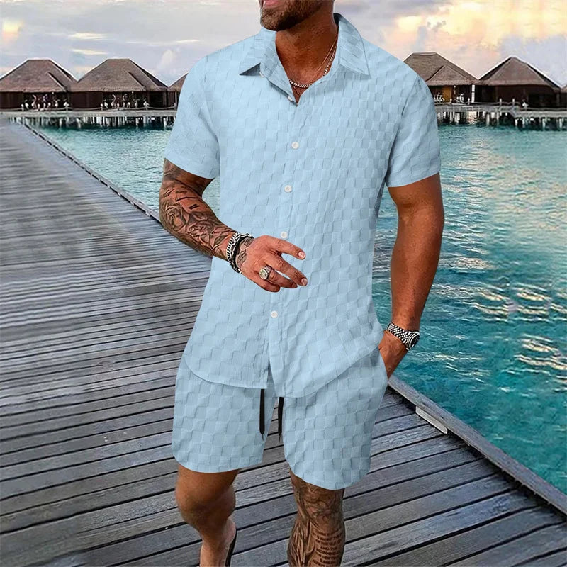 Men's Summer T-Shirt & Shorts Suit – 6 Colour Casual 2-Piece Set
