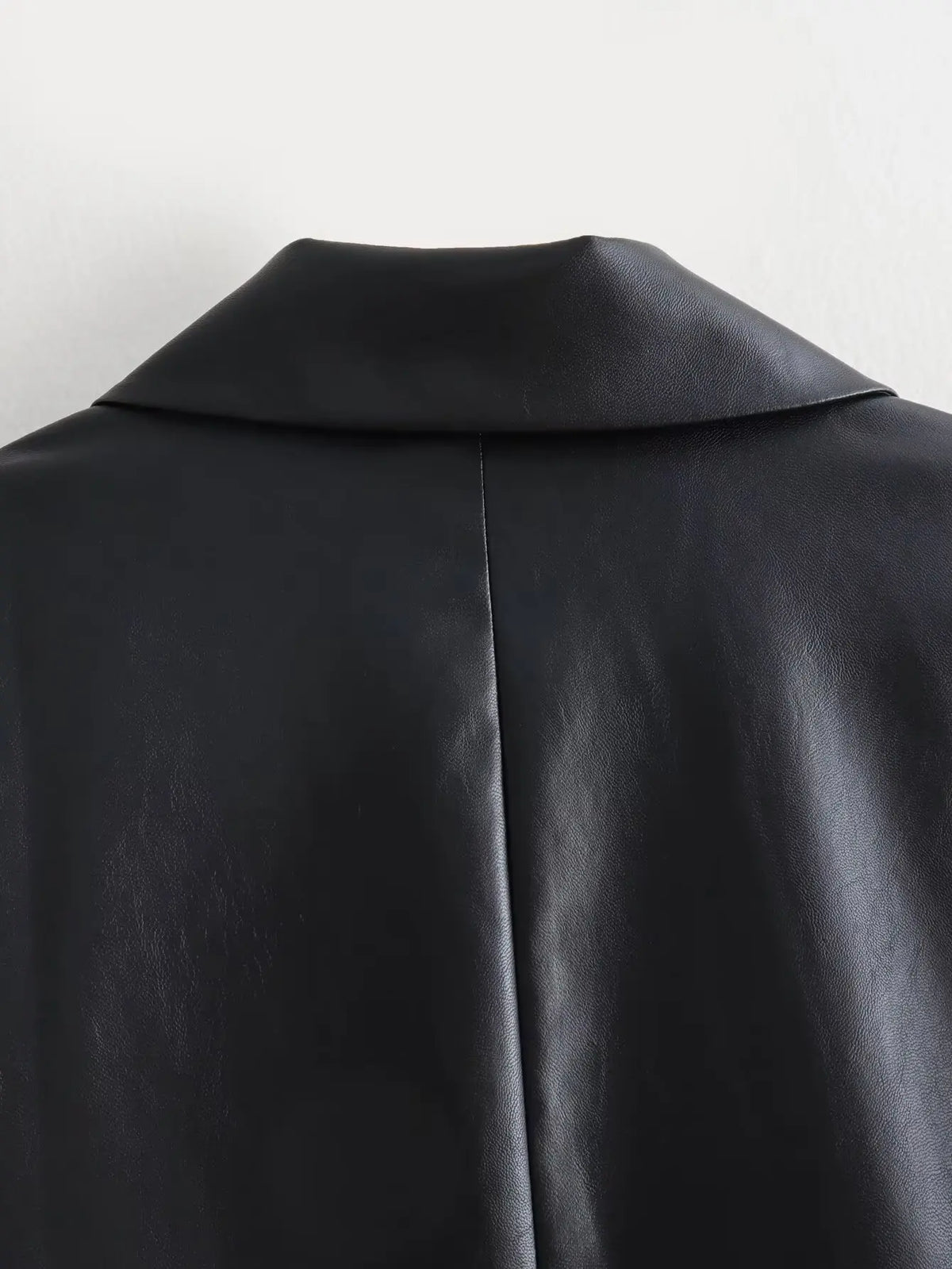 Women’s Premium Leather-Look Blazer – Elegant Long-Sleeve Suit Jacket | Versatile Autumn Fashion