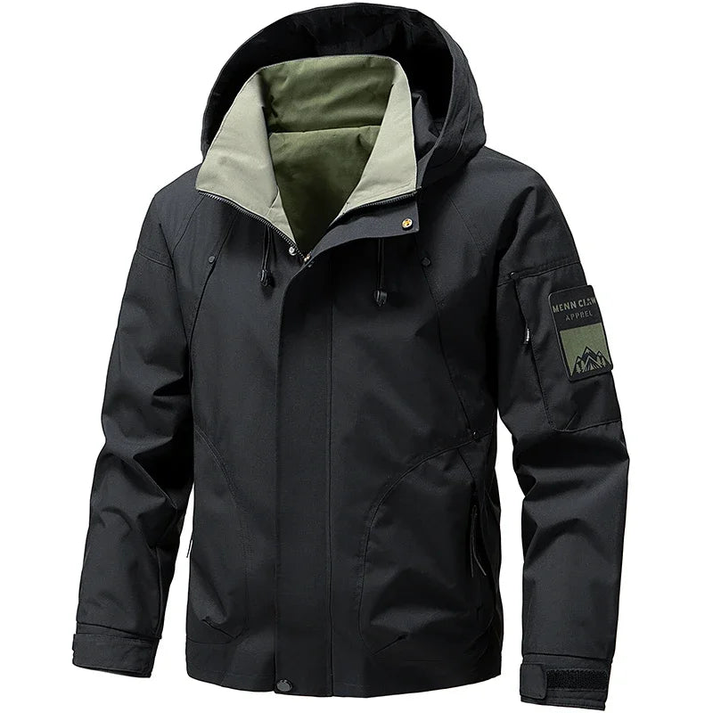 Men’s Softshell Windbreaker Jacket – Lightweight Hooded Waterproof Outdoor Coat for Hiking, Camping & Travel