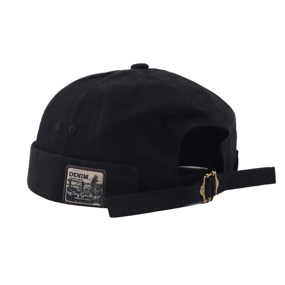 Unisex Cotton Brimless Skullcap – Retro Docker Hat, Hip Hop Streetwear Beanie for Summer & Outdoor Wear