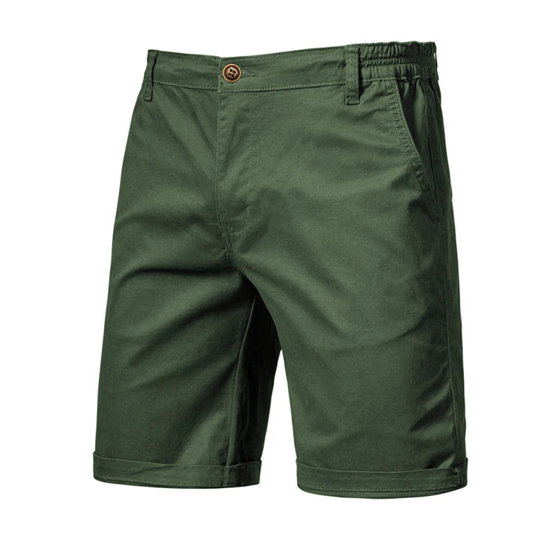 Men’s 100% Cotton Casual Shorts – Elastic Waist Beach & Summer Shorts