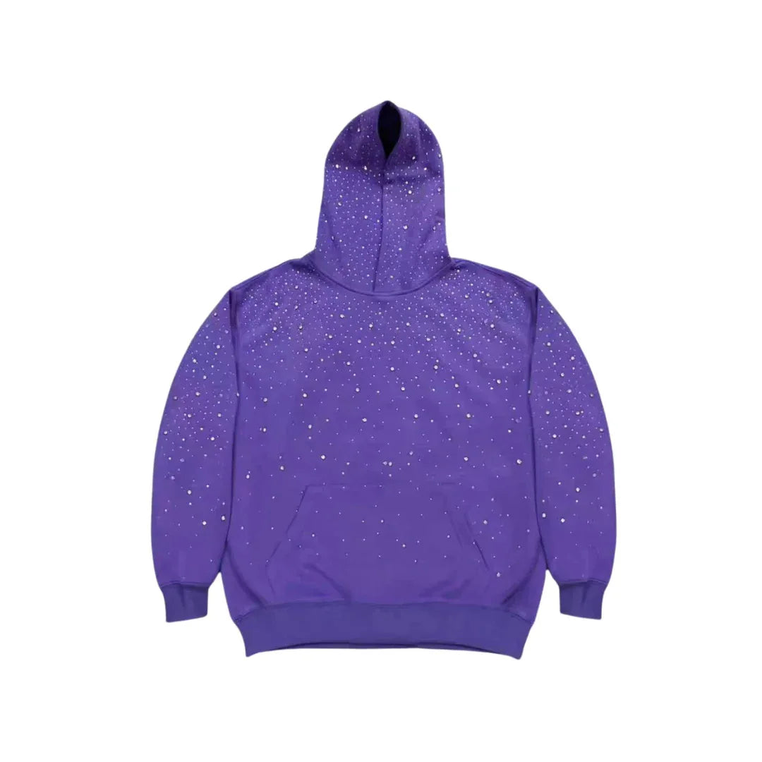 Unisex Starry Sky Rhinestone Hoodie – Sparkling Zip-Up Streetwear Sweatshirt, European & American Fashion Style