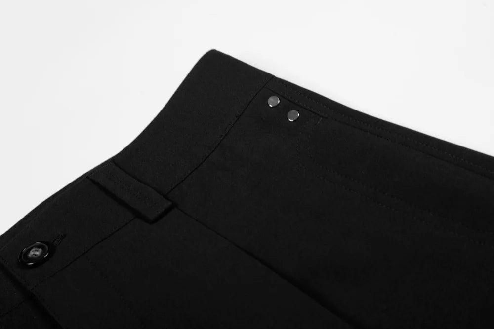 Men’s Retro Pleated Rivet Shorts – Baggy Wide-Leg Solid Color Casual Pants | Streetwear