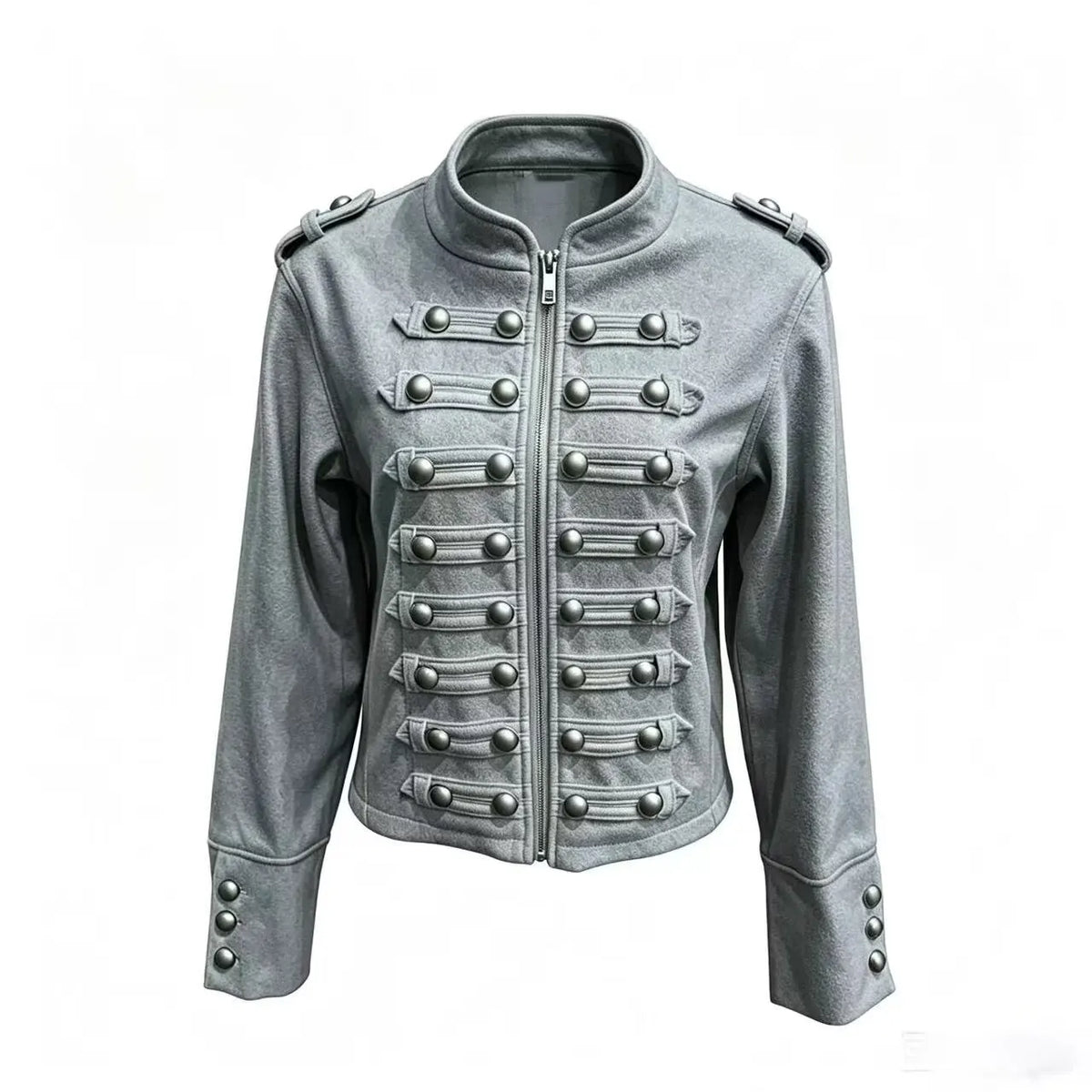 Women’s Cropped Stand Collar Jacket – Casual Button-Up Long Sleeve Streetwear Coat, Harajuku Autumn/Winter Outerwear
