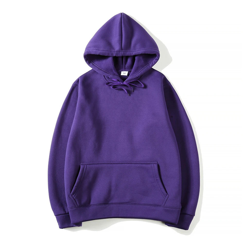 Unisex Oversize Solid Color Hoodie – Casual Pullover Sweatshirt for Spring & Autumn