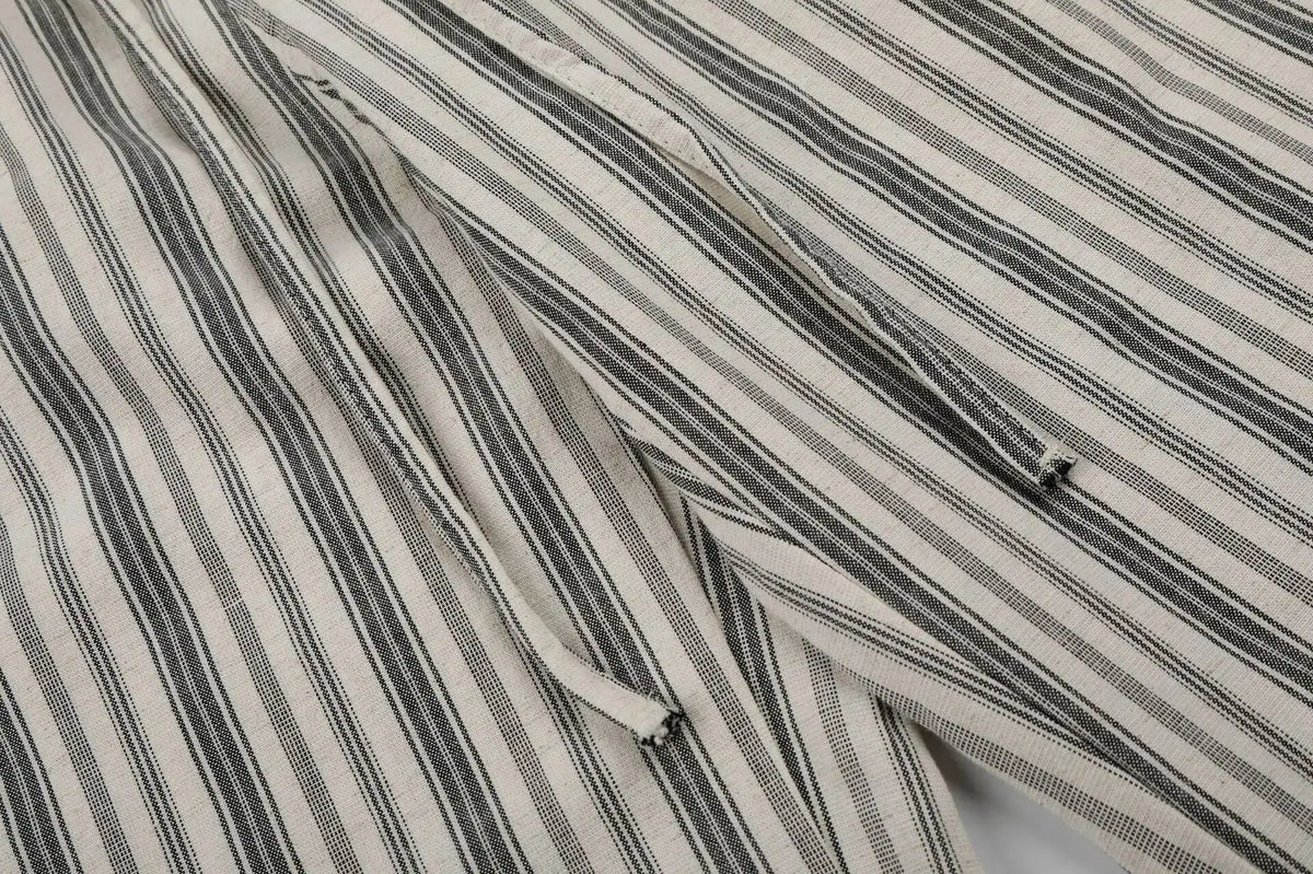 IEFB Men’s Textured Wide-Leg Trousers – Relaxed Striped Drapey Casual Pants | High-Street Style