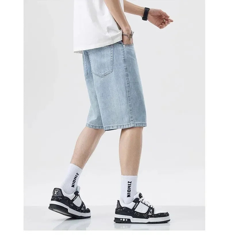 Men's Classic Stretch Denim Shorts – Straight Leg Summer Jorts