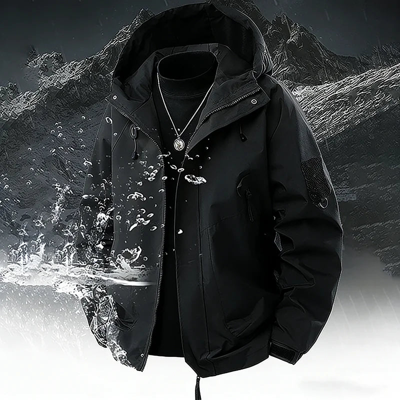 Men’s Outdoor Hooded Jacket – Waterproof Hiking & Camping Windbreaker