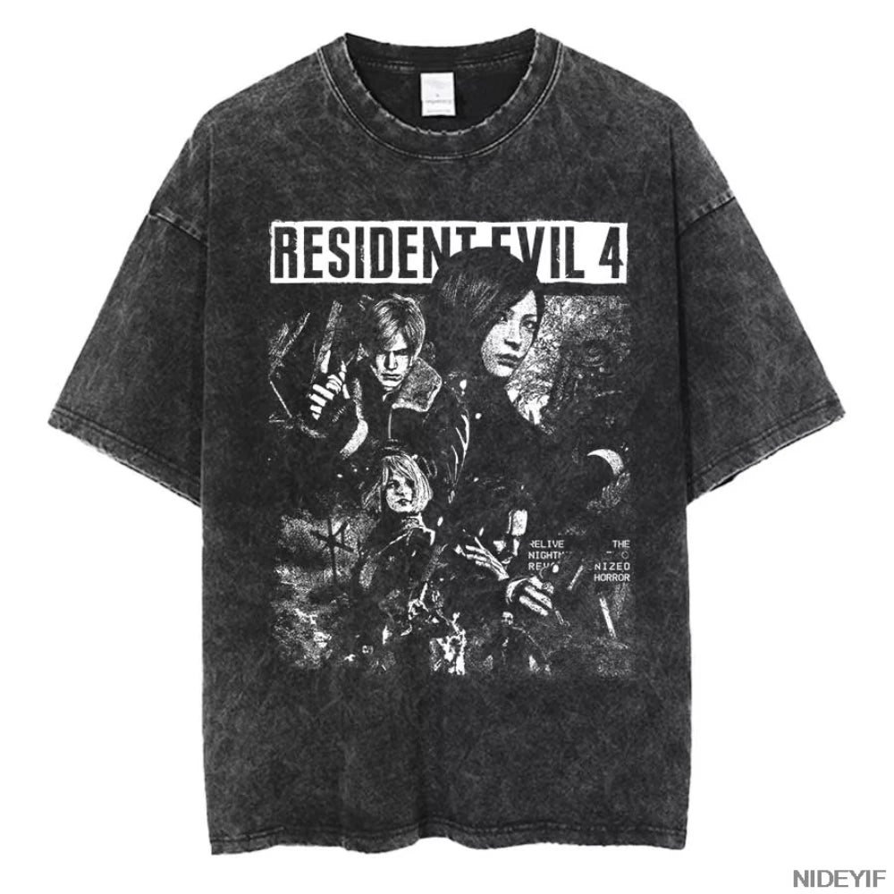 Unisex Leon Kennedy Graphic T-Shirt – Oversized Short-Sleeve Tee | Retro Biohazard-Inspired Fan Streetwear