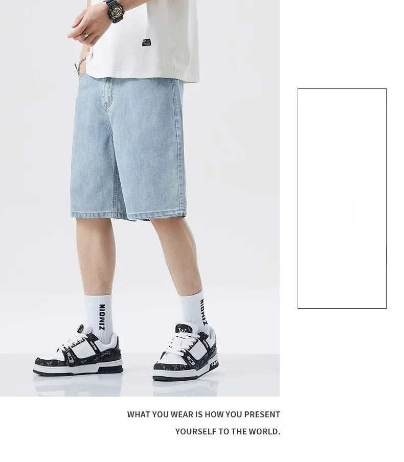 Men's Classic Stretch Denim Shorts – Straight Leg Summer Jorts