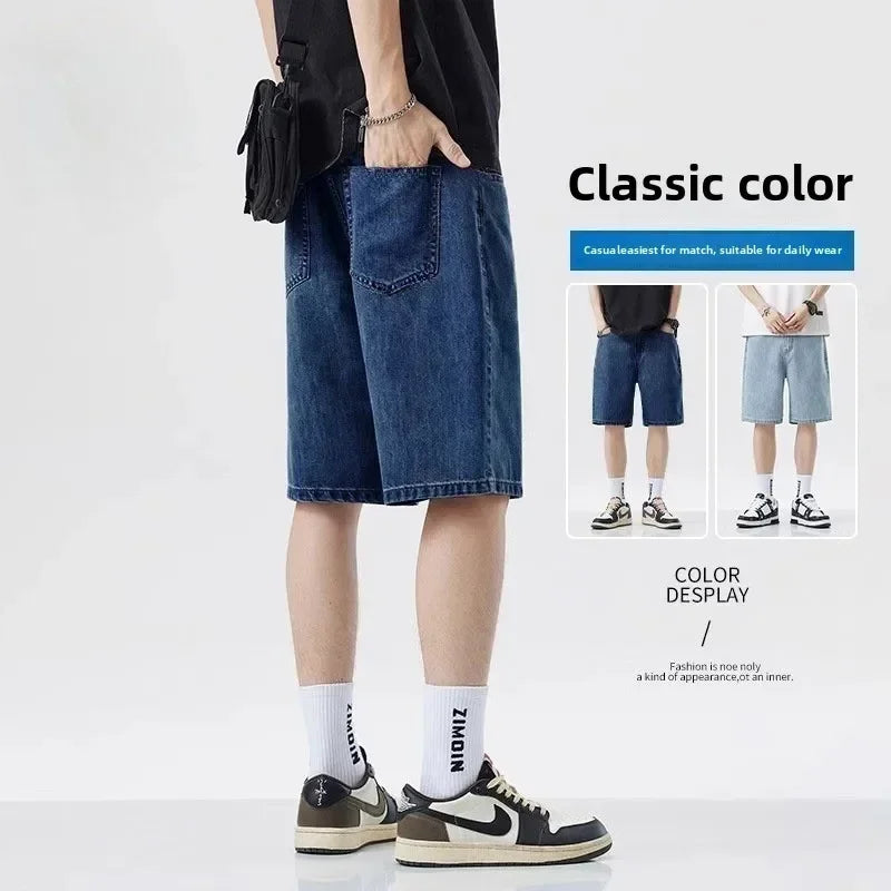 Men's Classic Stretch Denim Shorts – Straight Leg Summer Jorts