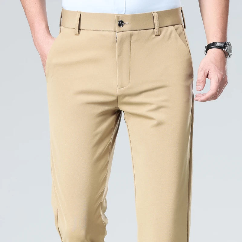 Men's Quick-Dry Golf Pants – Stretch Elastic Waist Business Casual Trousers