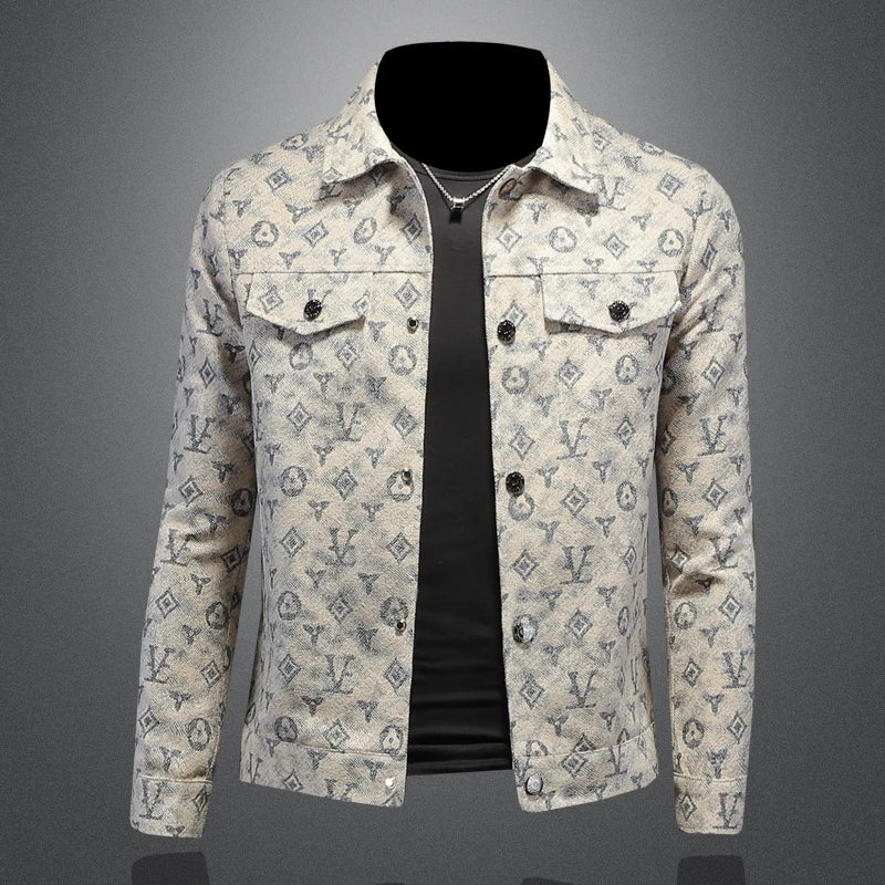 Men's Luxury Plaid Denim Coat – Hip Hop Western Streetwear Jacket