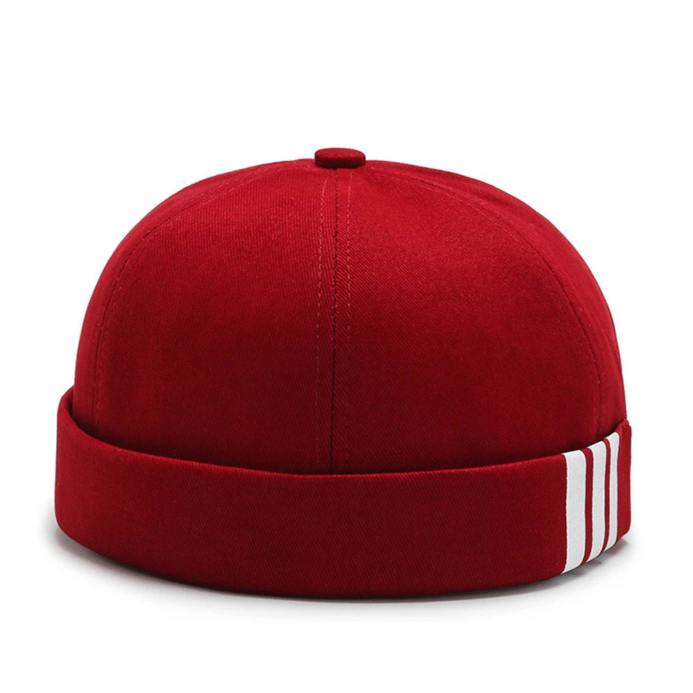 Unisex Cotton Brimless Skullcap – Retro Docker Hat, Hip Hop Streetwear Beanie for Summer & Outdoor Wear