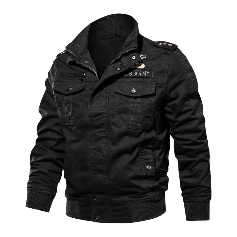 Men’s Winter Cotton Jacket – Thick Fleece-Lined Stand Collar Coat, Casual Autumn/Winter Outerwear, Sizes M–6XL