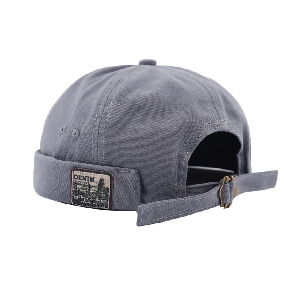Unisex Cotton Brimless Skullcap – Retro Docker Hat, Hip Hop Streetwear Beanie for Summer & Outdoor Wear