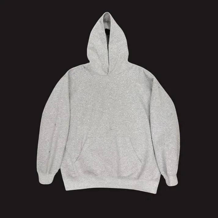 Unisex Starry Sky Rhinestone Hoodie – Sparkling Zip-Up Streetwear Sweatshirt, European & American Fashion Style