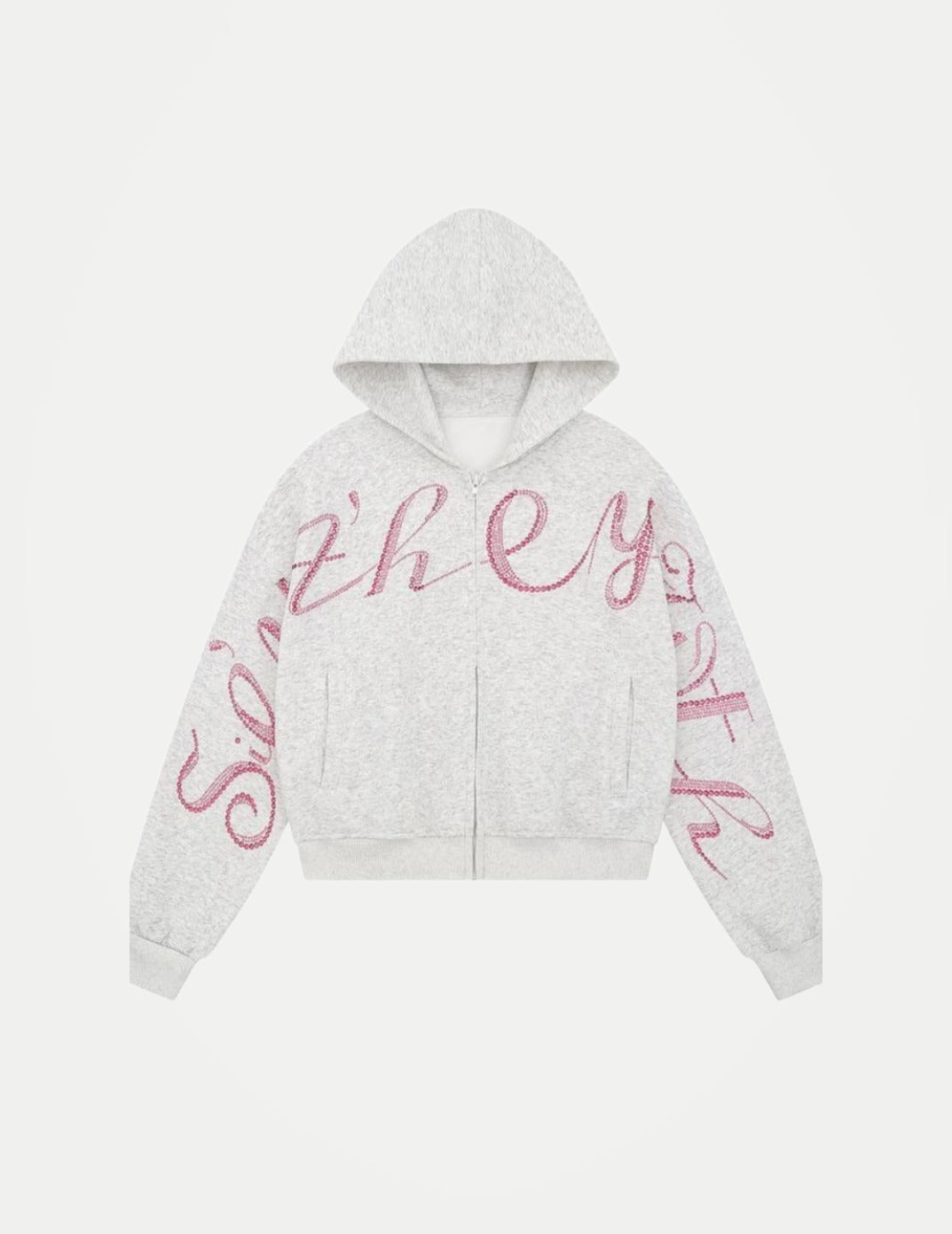 Women’s Vintage Hooded Jacket – Long Sleeve Rhinestone Punk Streetwear Coat, Casual Autumn Outerwear