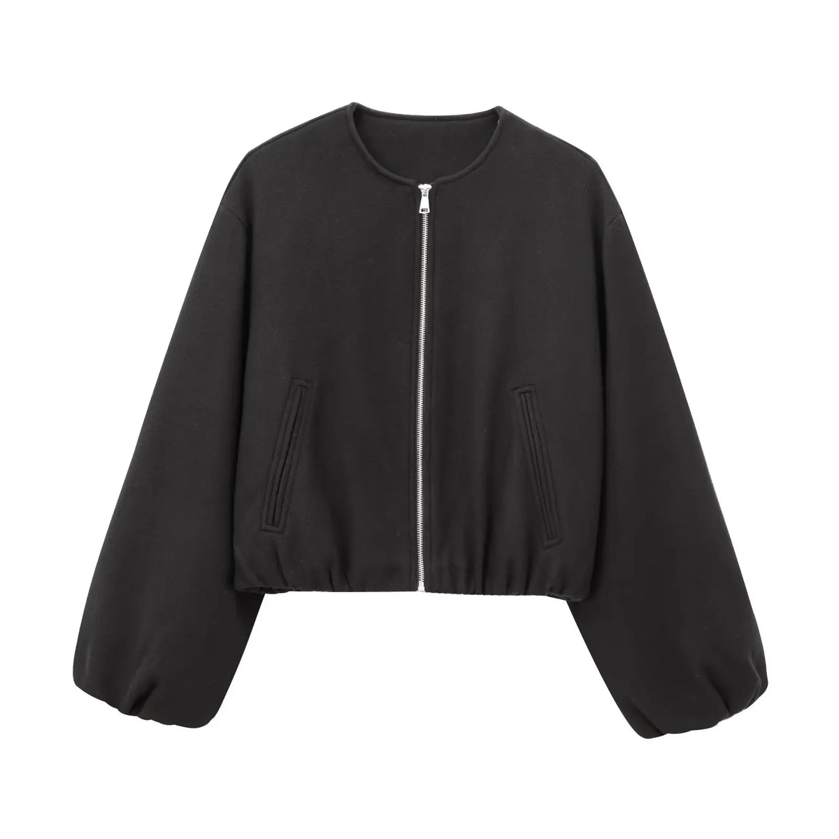 MUJER Women’s Red Cropped Bomber Jacket – Soft Zip-Up Sports Coat
