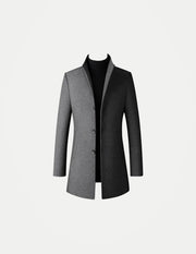 TFETTERS Men’s Long Trench Coat – Korean-Inspired Stand Collar Business Casual Windbreaker, Autumn & Winter Jacket