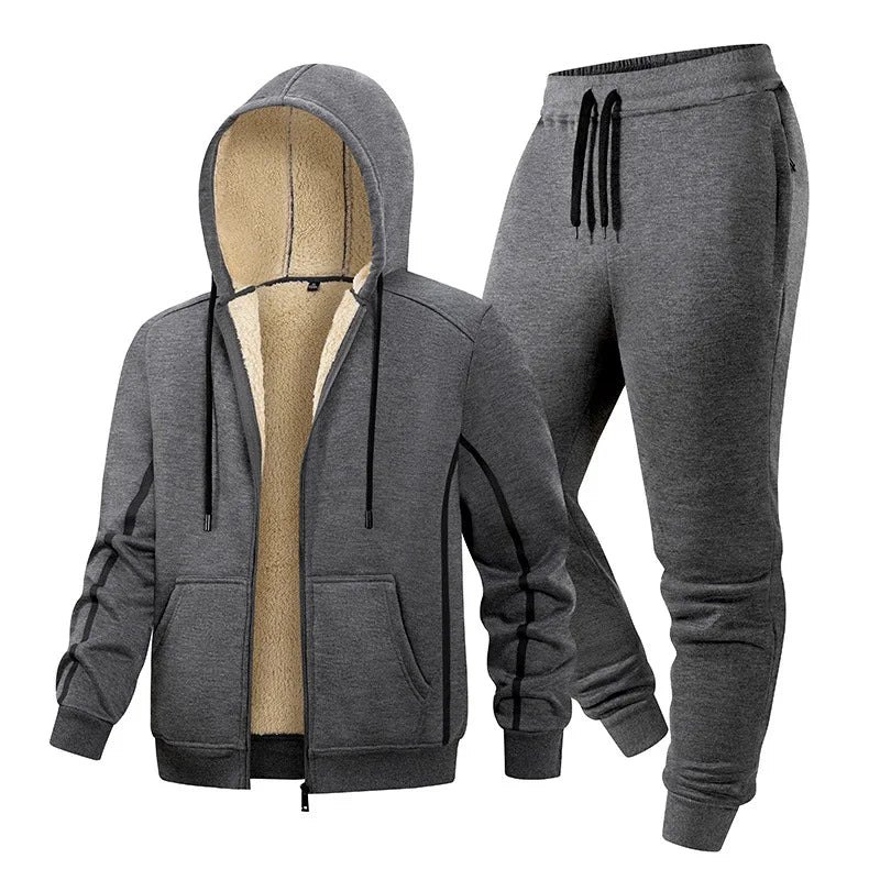 Men’s Winter Running Set – Warm Windbreaker Jacket & Pants