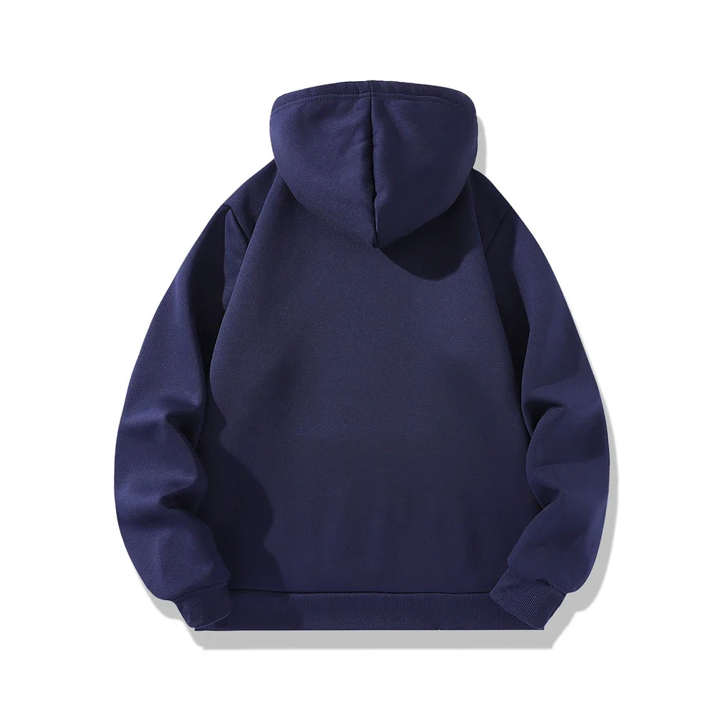 Men’s Winter Fleece Hoodie – Thick Warm Pullover Sweatshirt | Windproof Casual Loose-Fit Streetwear