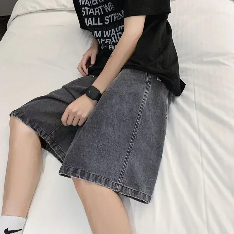 Men's Classic Stretch Denim Shorts – Straight Leg Summer Jorts