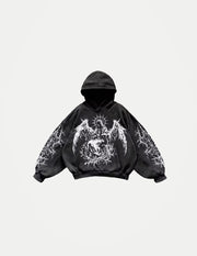 Y2K Gothic Graphic Hoodie – Loose Fit Grunge Punk Sweatshirt | Men’s & Women’s Streetwear